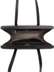 ラインストーンアナグラムプレートハンドバッグ ブラック