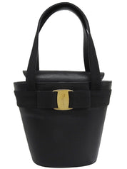 リザードヴァラリボンハンドバッグ ブラック