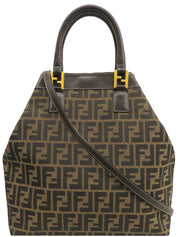 FFズッカパターン2wayハンドバッグ ブラウン