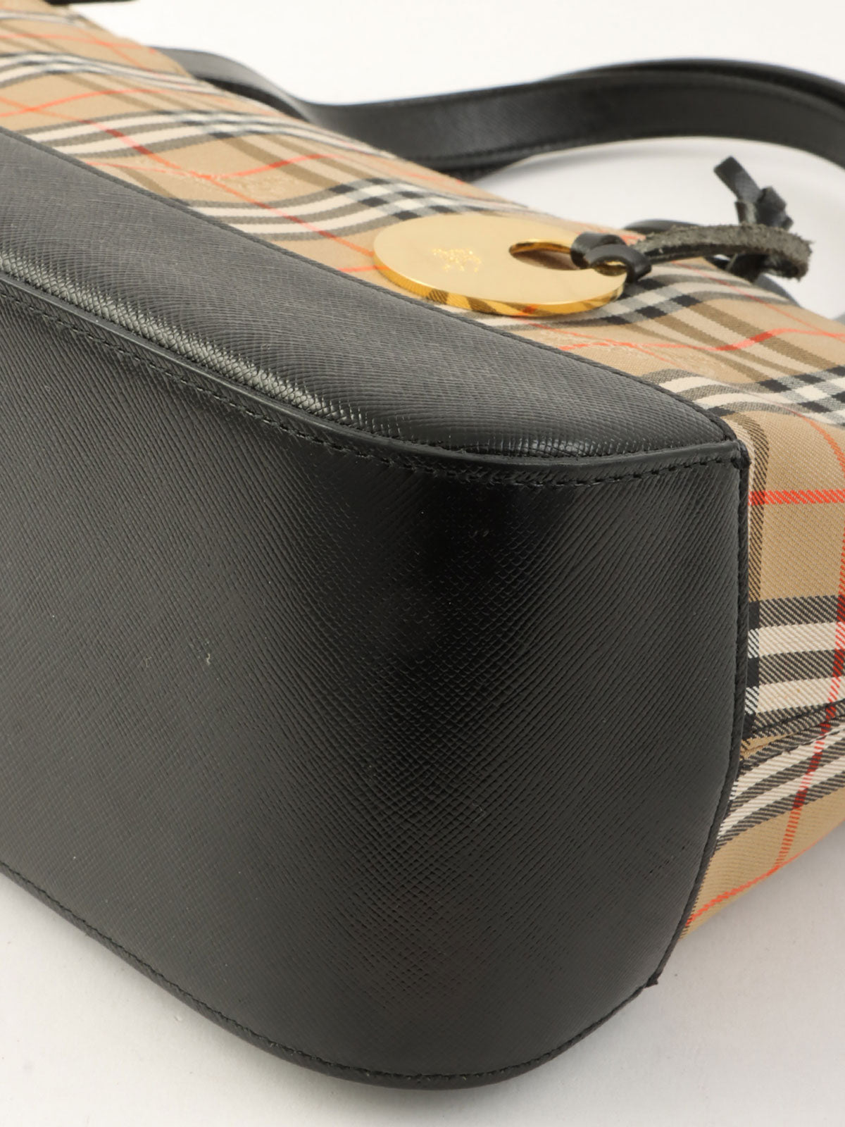 Nova格纹图案Logo压纹手提包 黑色/多色