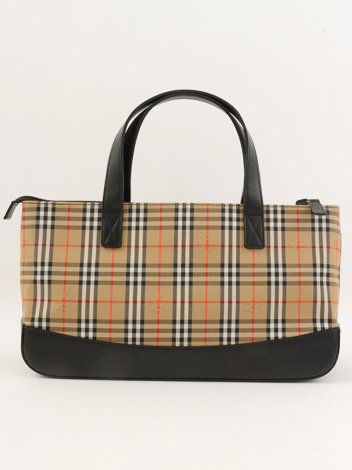 Nova格纹图案Logo压纹手提包 黑色/多色