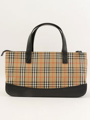 Nova格纹图案Logo压纹手提包 黑色/多色