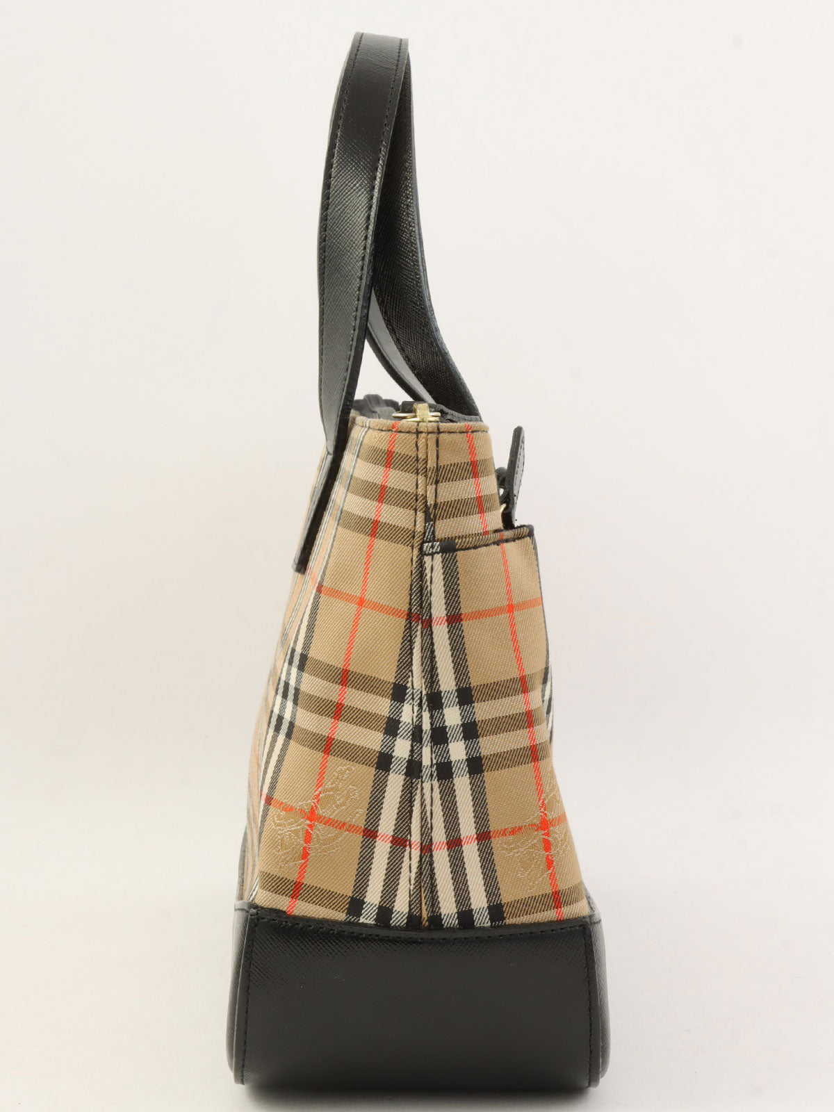 Nova格纹图案Logo压纹手提包 黑色/多色