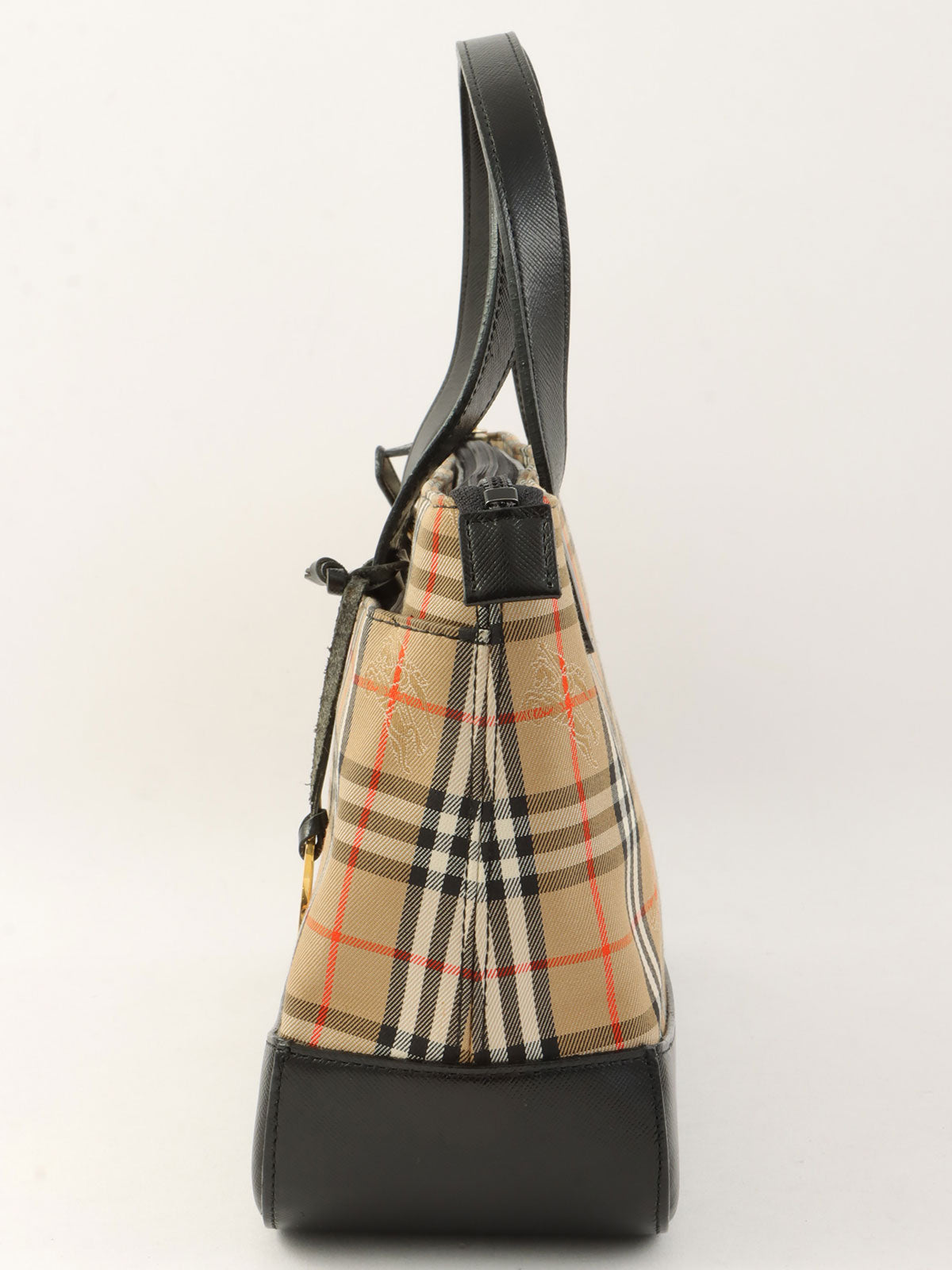 Nova格纹图案Logo压纹手提包 黑色/多色