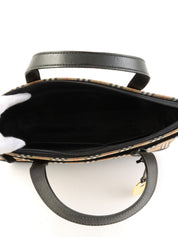 Nova格纹图案Logo压纹手提包 黑色/多色