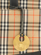 Nova格纹图案Logo压纹手提包 黑色/多色