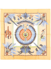 Carré 90 Brazil Pattern Design Scarf Beige