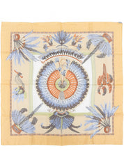 Carré 90 Brazil Pattern Design Scarf Beige