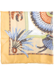 Carré 90 Brazil Pattern Design Scarf Beige