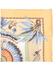 Carré 90 Brazil Pattern Design Scarf Beige