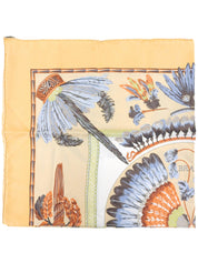Carré 90 Brazil Pattern Design Scarf Beige
