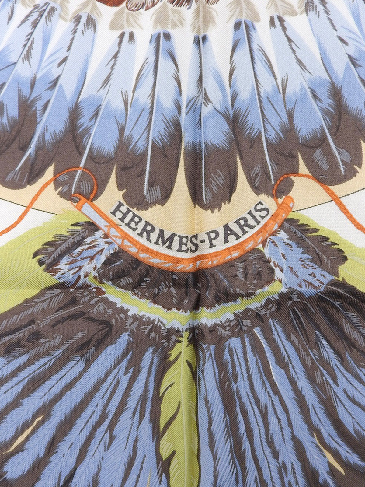 Carré 90 Brazil Pattern Design Scarf Beige