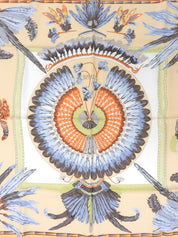 Carré 90 Brazil Pattern Design Scarf Beige
