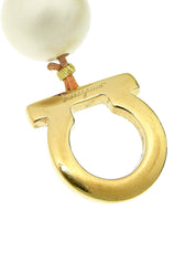 Gancini Plate Pearl Bracelet Multi