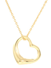 18K Gold Open Heart Necklace