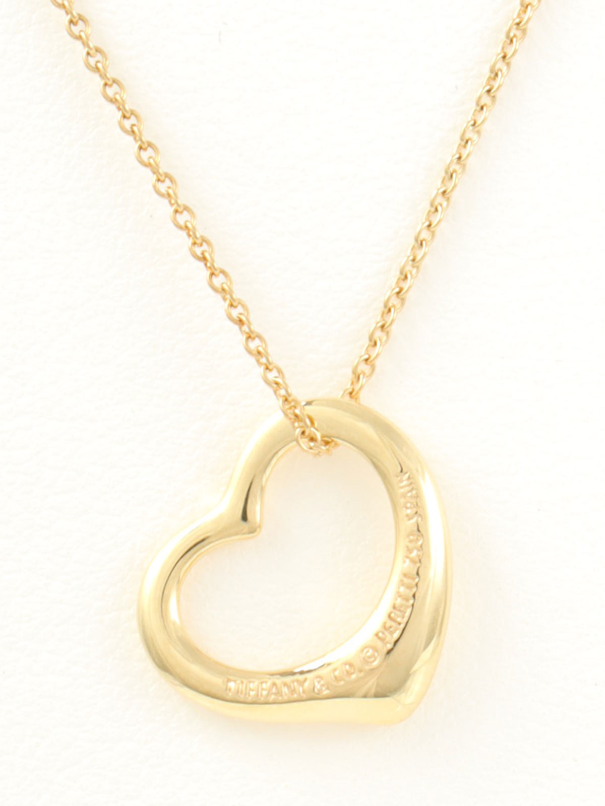 18K Gold Open Heart Necklace