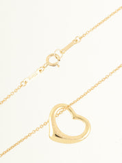 18K Gold Open Heart Necklace