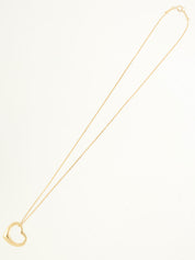 18K Gold Open Heart Necklace