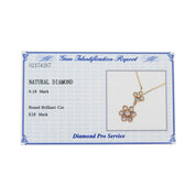 18K Pink Gold Flower Diamond Necklace