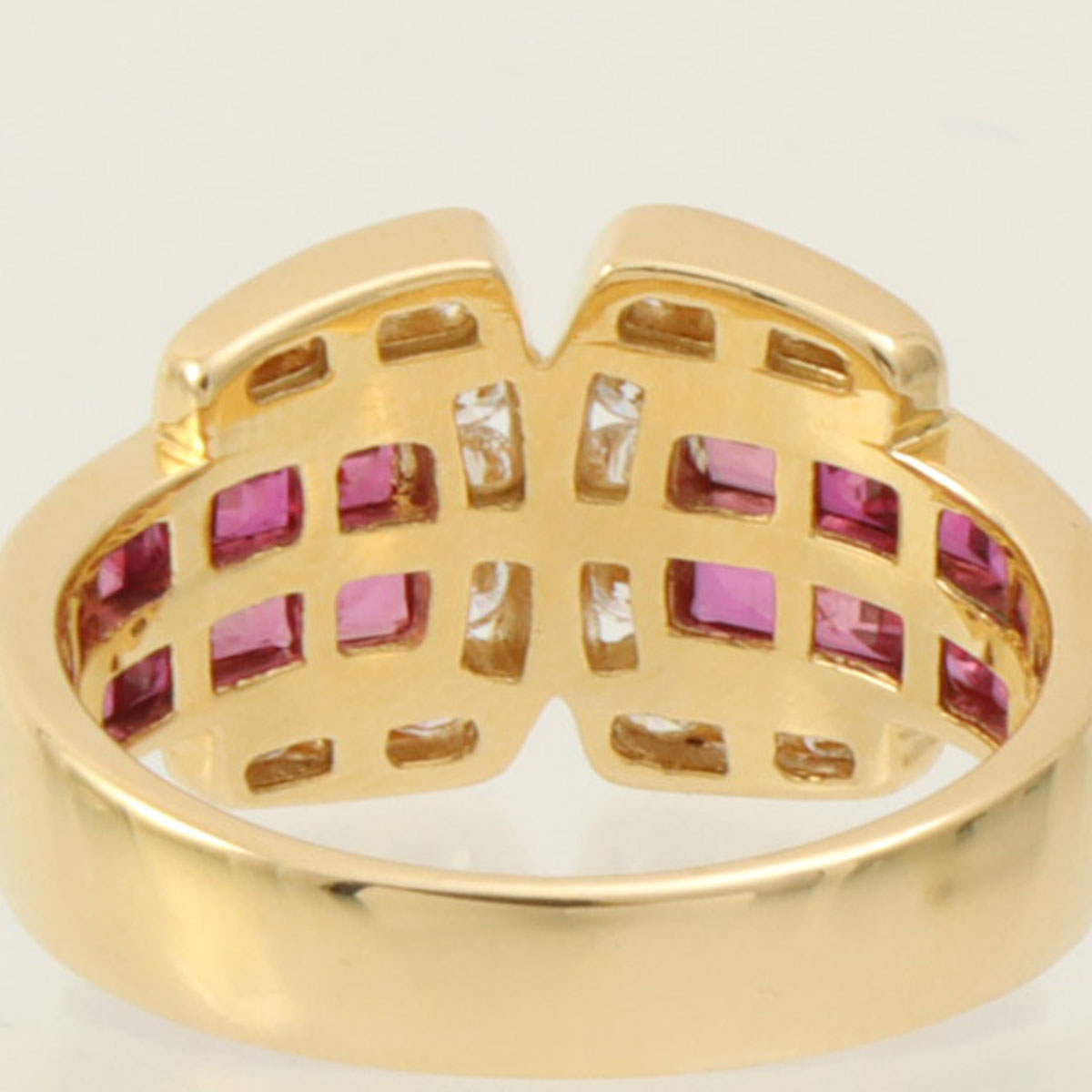 18K Ruby Diamond Designer Ring #53 Gold/Red