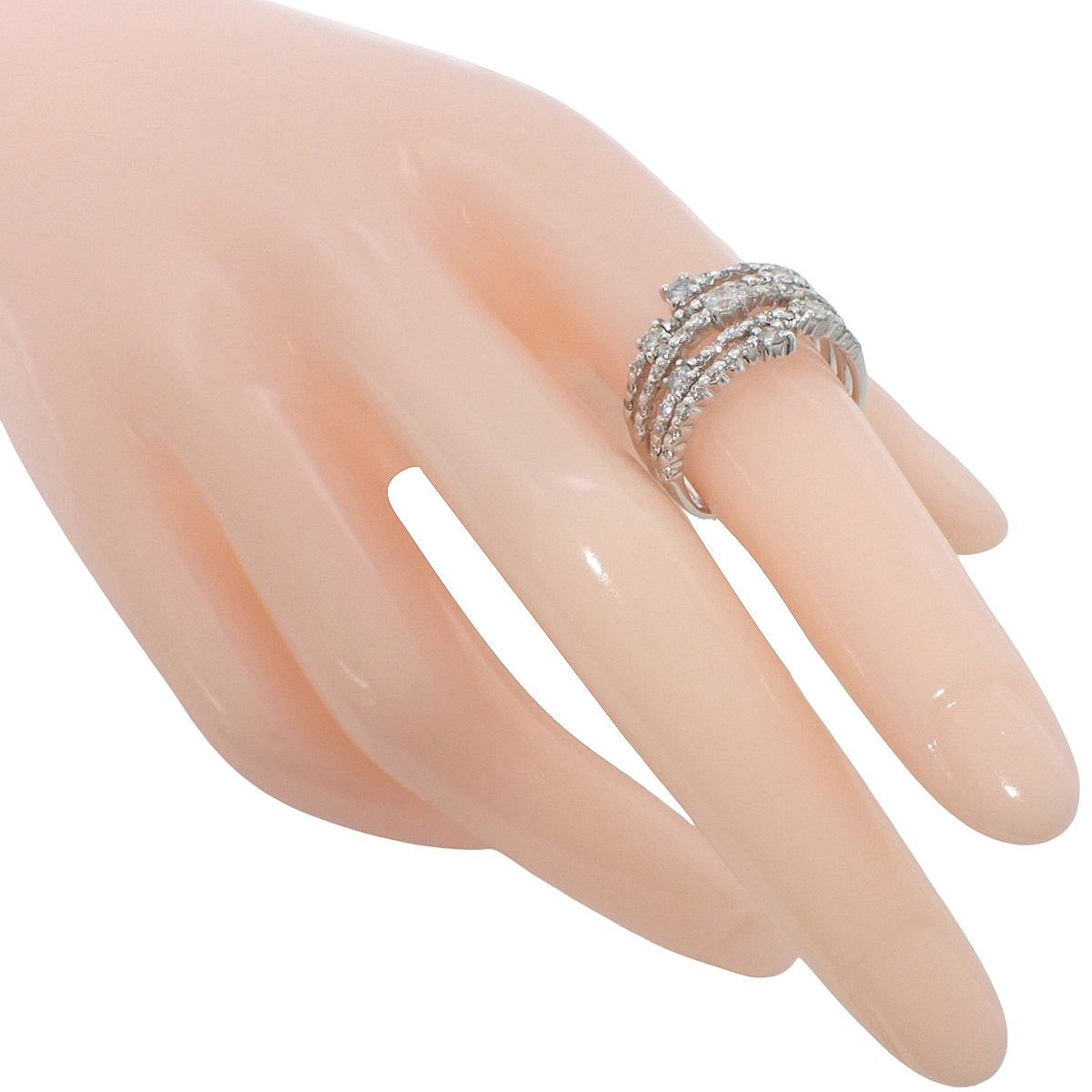 18K Diamond Ring Silver #53
