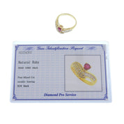 18K Ruby Diamond Designer Ring #54 Gold/Cherry Red