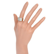 18K Platinum Five-Row Diamond Ring, Gold, #51.5