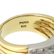 18K Platinum Five-Row Diamond Ring, Gold, #51.5