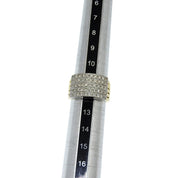 18K Platinum Five-Row Diamond Ring, Gold, #51.5