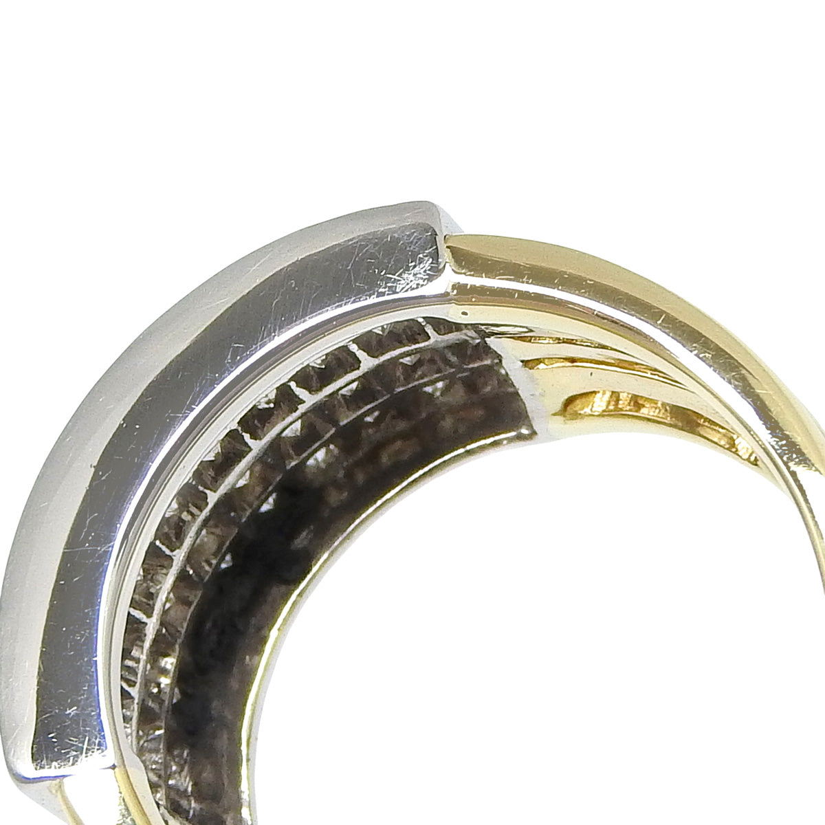 18K Platinum Five-Row Diamond Ring, Gold, #51.5
