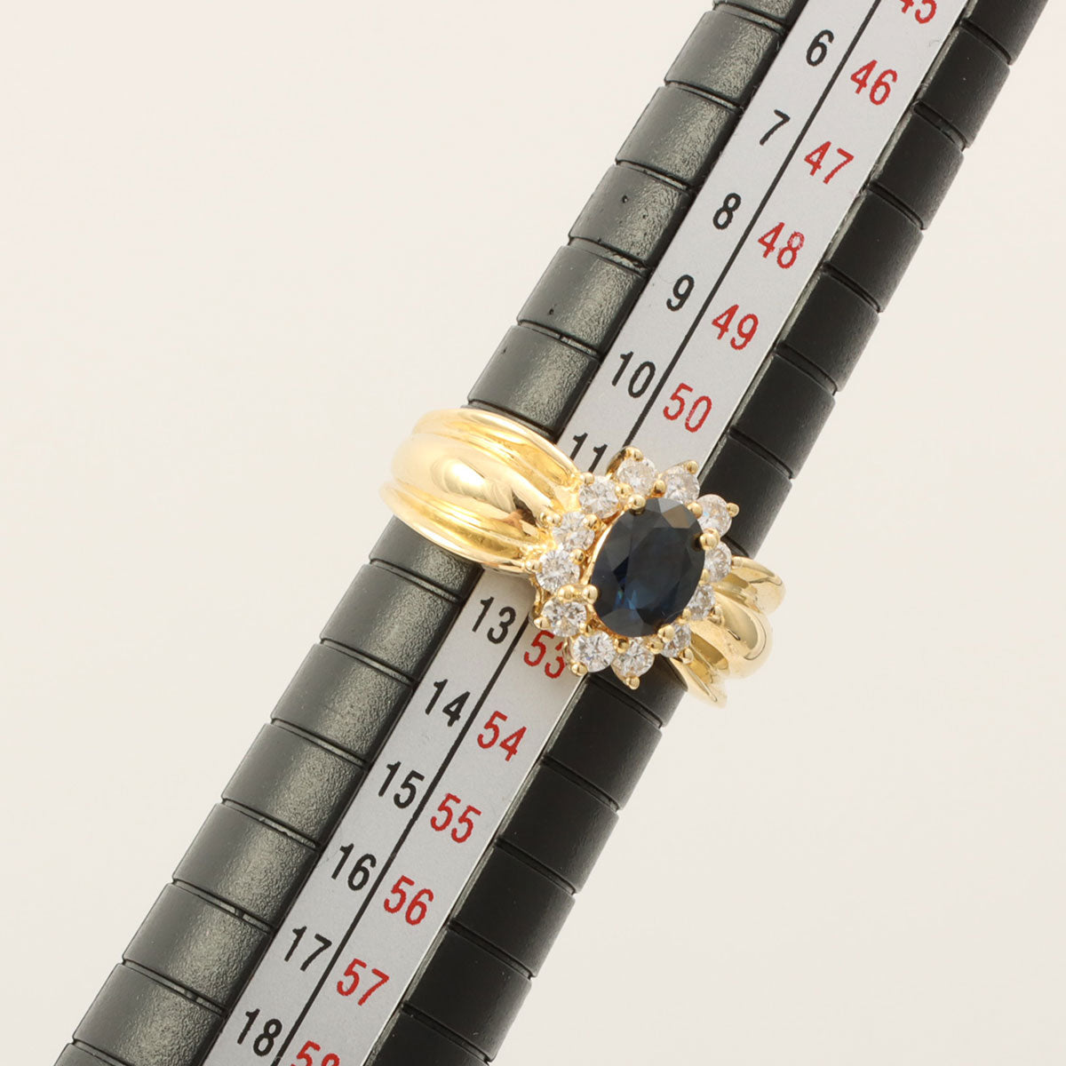 18K 蓝宝石钻石戒指 #52 金色/蓝色