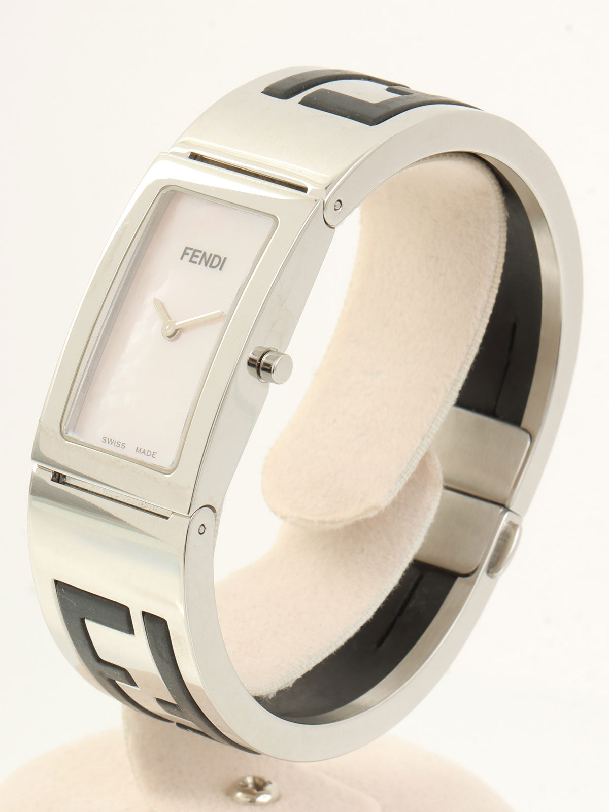 贝壳标志表盘手镯手表 银色/粉色