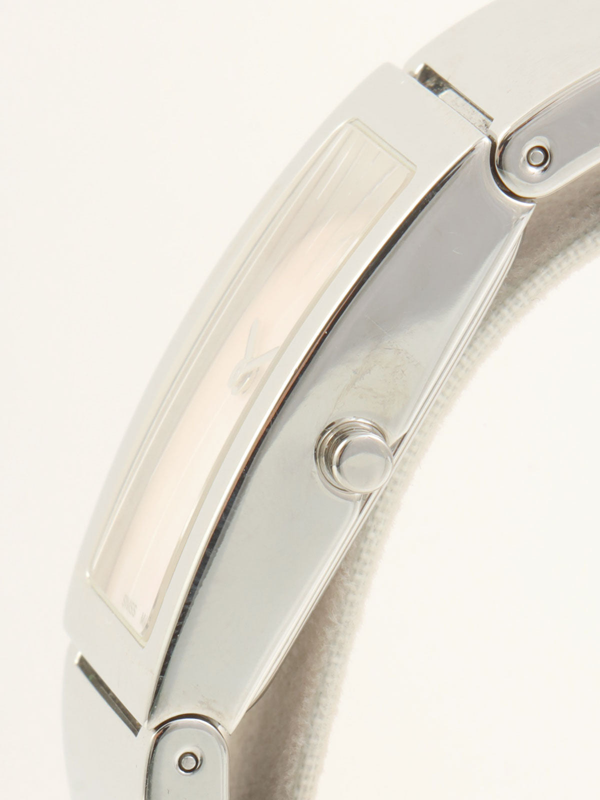 贝壳标志表盘手镯手表 银色/粉色