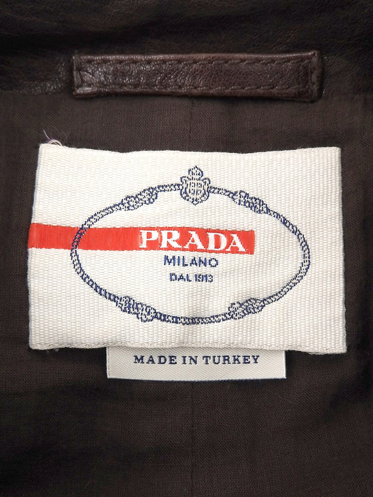 レザーロゴボタンジャケット ダークブラウン