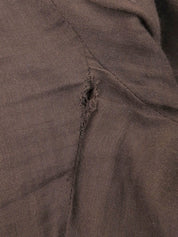 Leather logo button jacket in dark brown