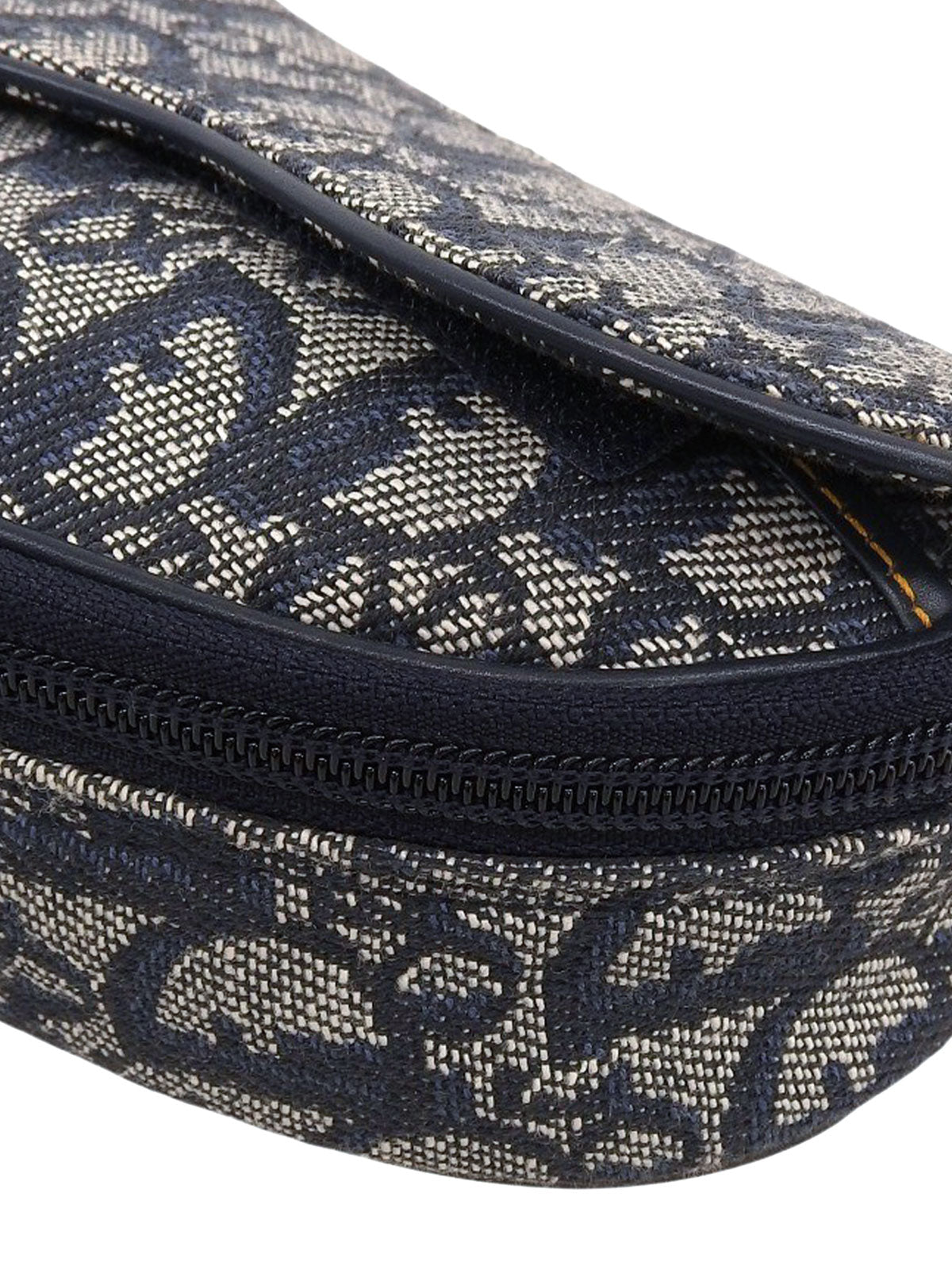 Trotter Pattern Saddle Pouch, Navy