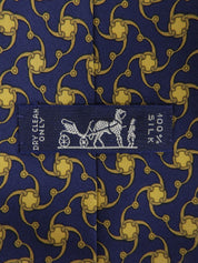 设计图案领带 海军蓝/黄色