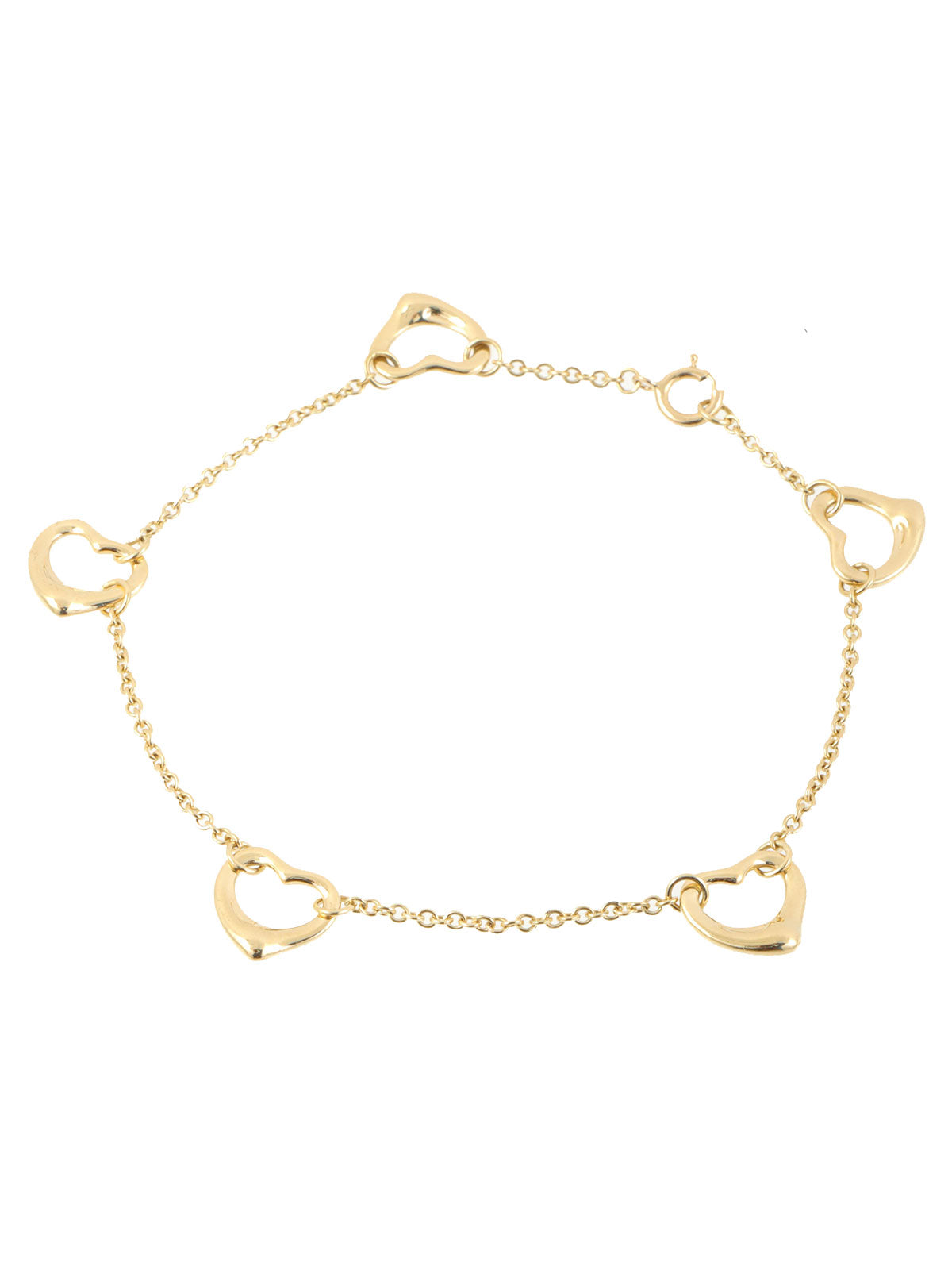 18K Gold Open Heart Bracelet