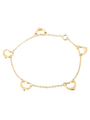 18K Gold Open Heart Bracelet