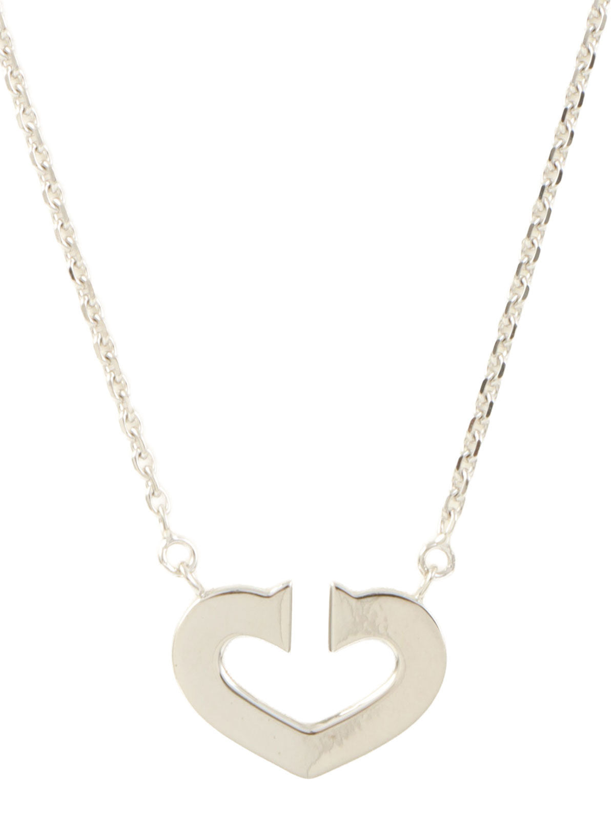 18K Cハートネックレス シルバー