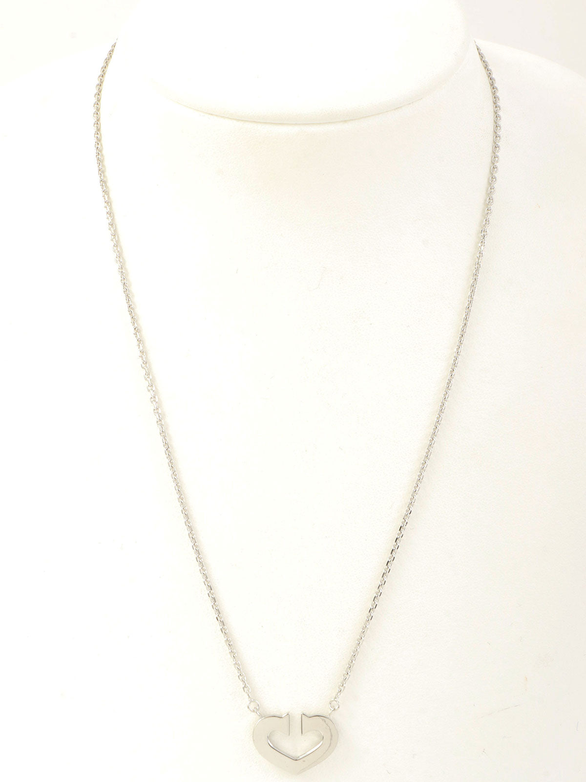 18K Cハートネックレス シルバー