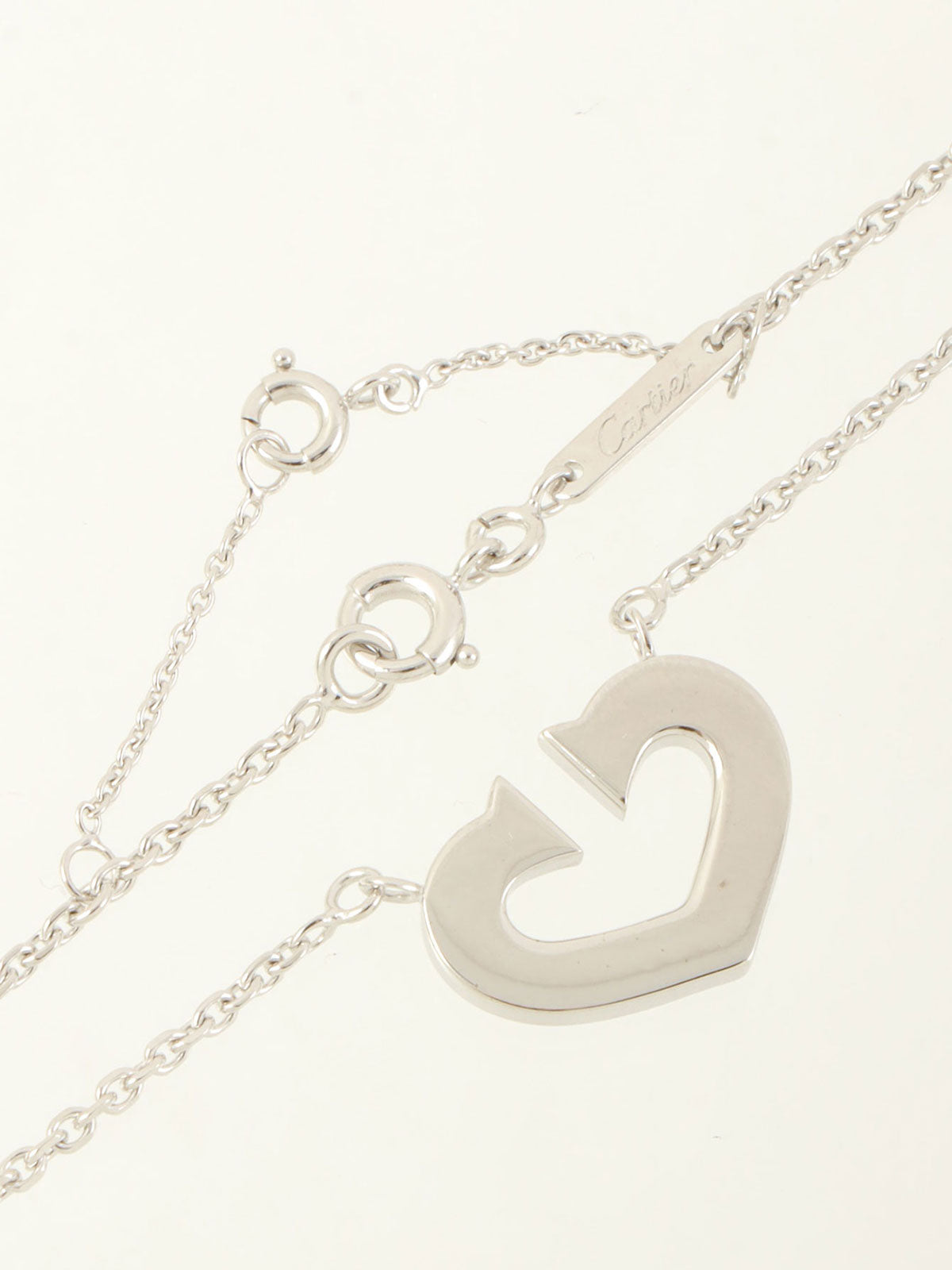 18K Cハートネックレス シルバー