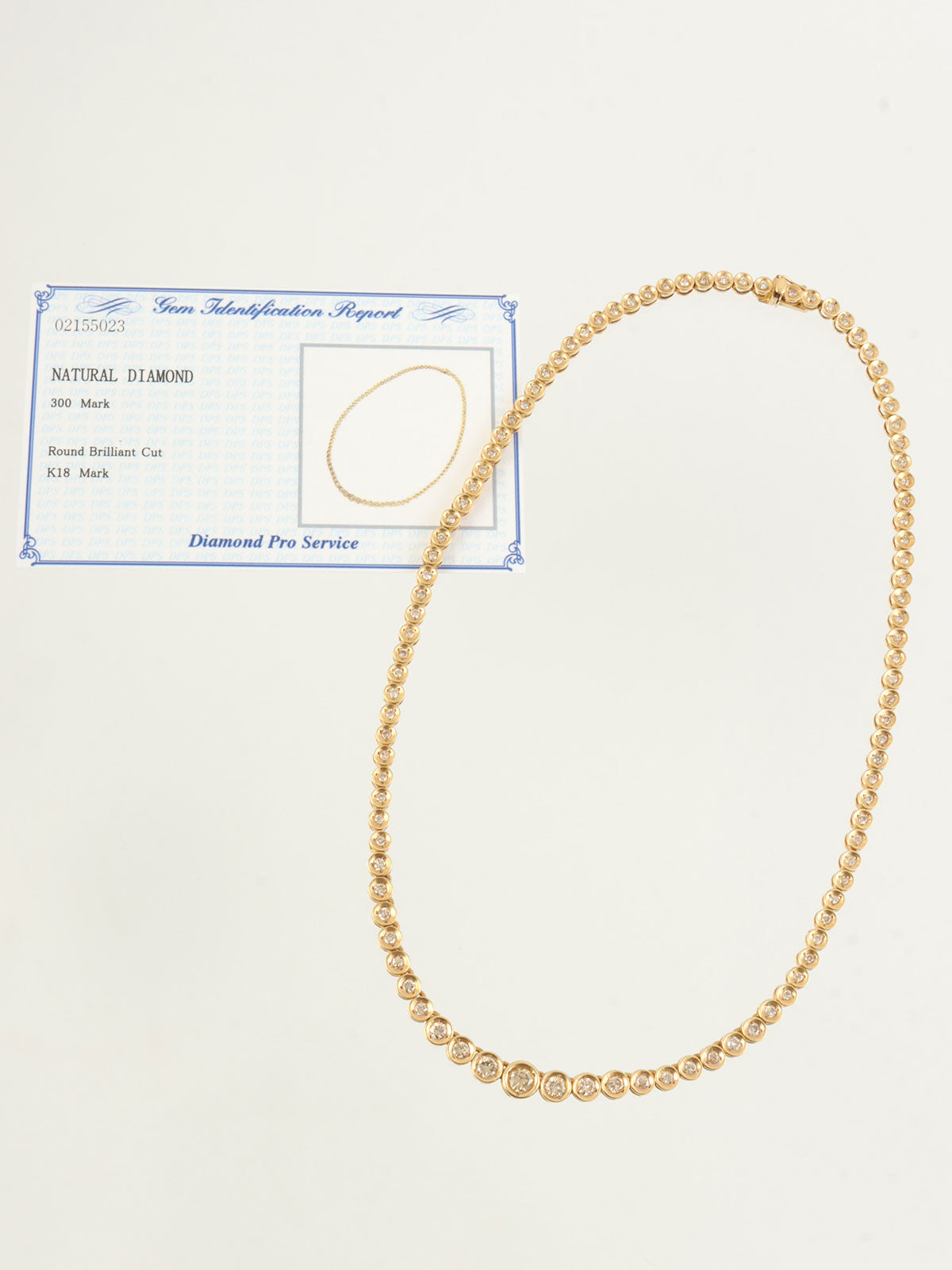 18K Gold Diamond Tennis Chain Necklace