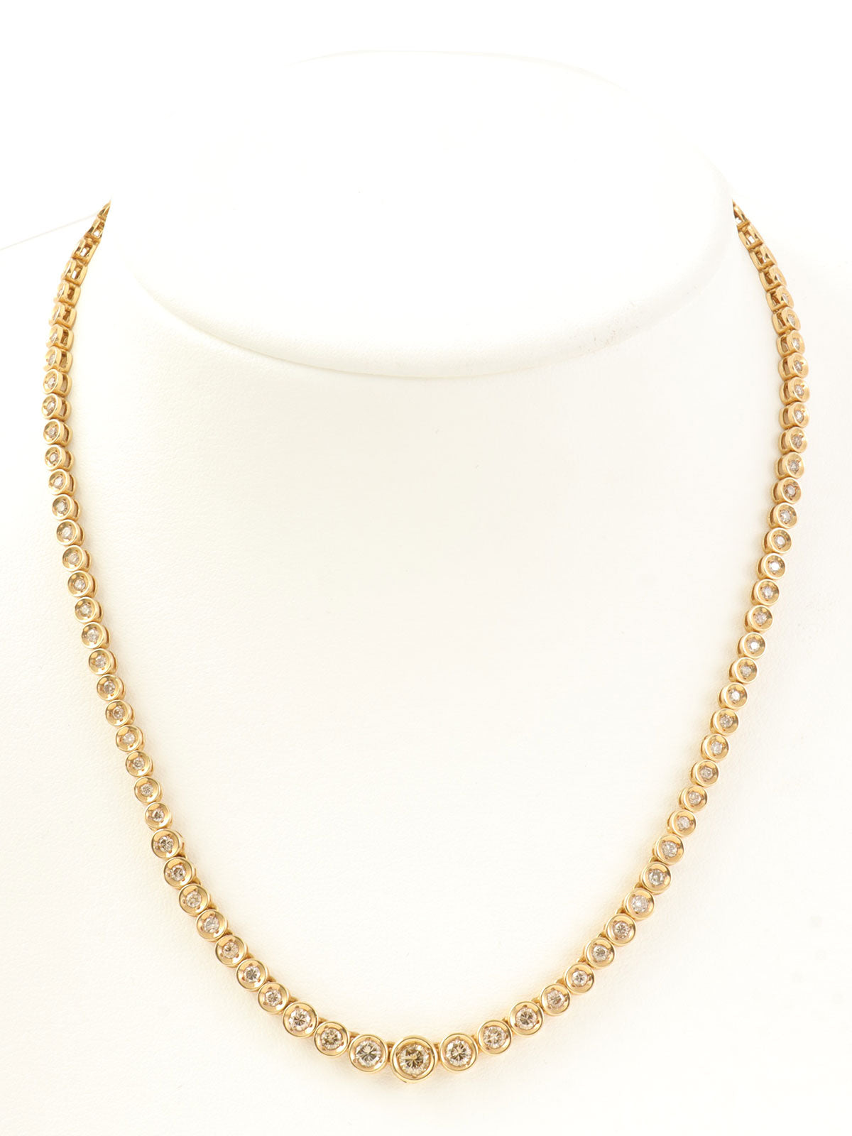 18Kダイヤモンドテニスチェーンネックレス ゴールド