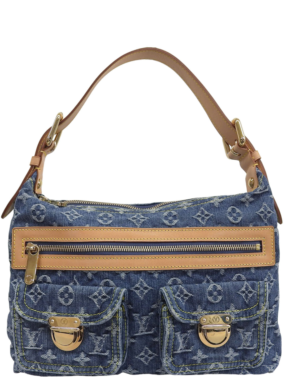 2005 年牛仔布 Monogram Baggy PM 蓝色