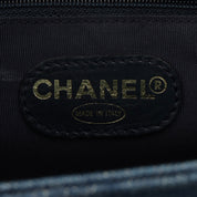 Indigo Denim Matelassé Stitch CC Turn-Lock Chain Handbag, Circa 1998