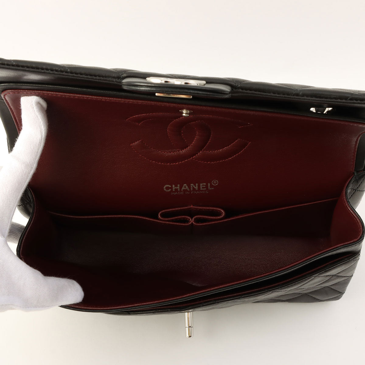 Classic Flap Chain Bag 25cm, Black, circa 2000