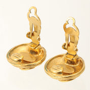 1994 Round CC Mark Earrings Gold