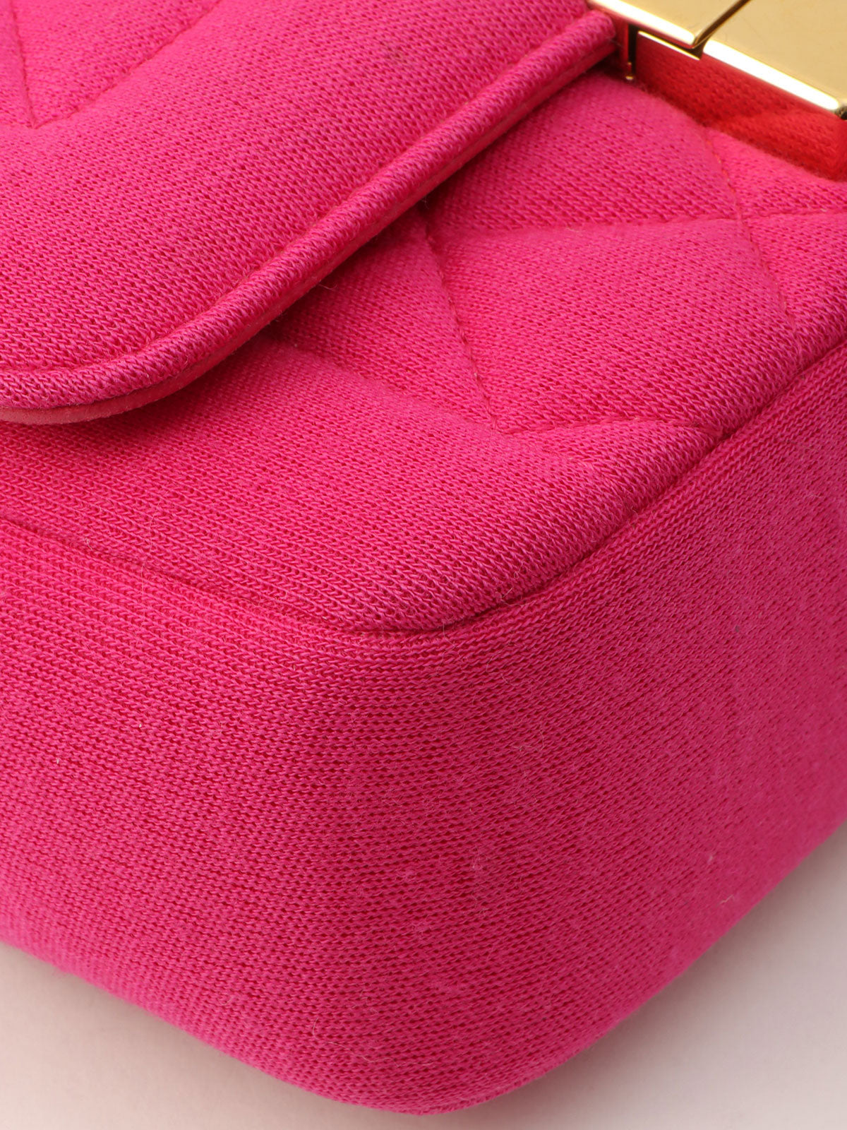 Around 2014 Made Matelassé Stitch Logo Plate Chain Shoulder Bag Pink