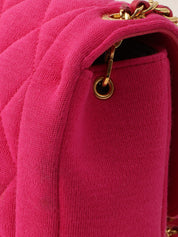 Around 2014 Made Matelassé Stitch Logo Plate Chain Shoulder Bag Pink